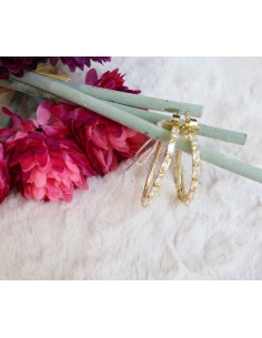 Orecchino ovale con Swarovski Paviè oro OR.25.07E