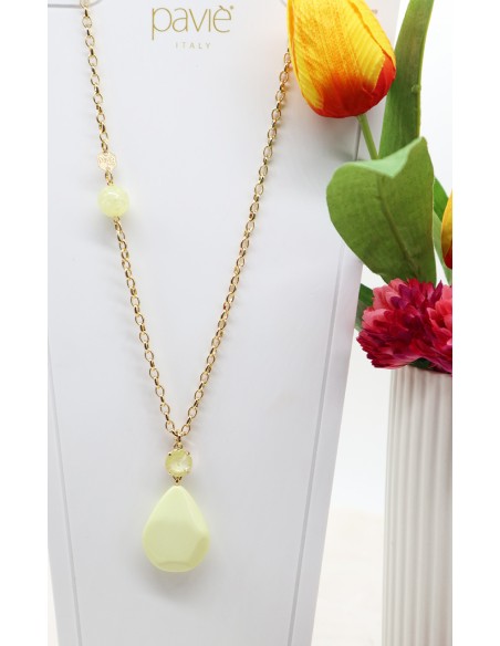 Collana con pendolo e pietra in Swarovski Paviè CL.25.02D