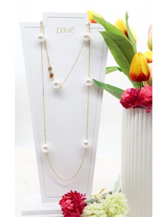 Collana con perle e galvanica dorata Paviè CL.24.51B