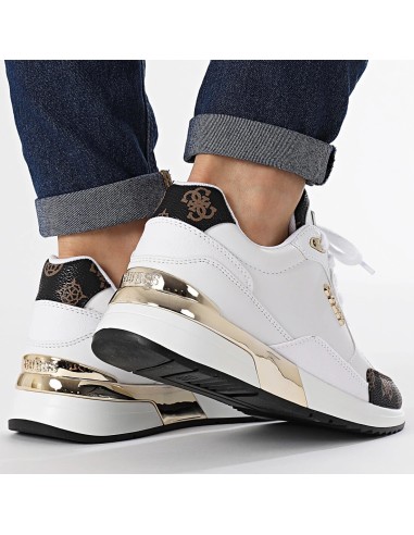 Sneakers Moxea Guess bianco con logo 4G e fiori...
