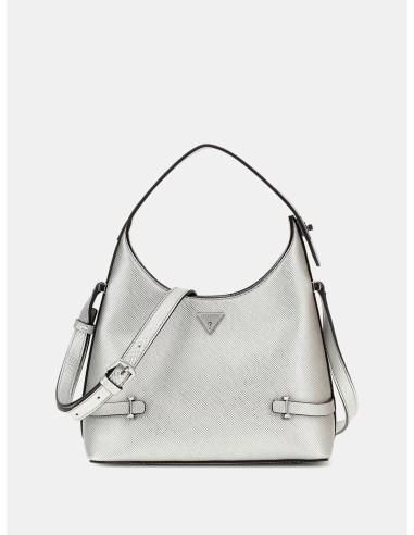 Mini Hobo Rosalba in saffiano Silver Guess...