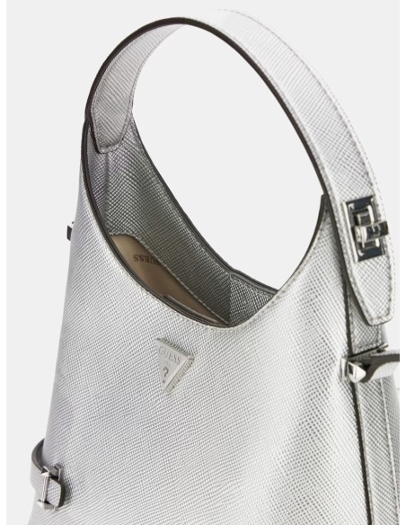 Mini Hobo Rosalba in saffiano Silver Guess MY965701