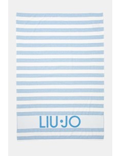 Telo mare a righe con logo...