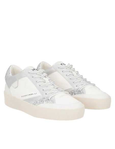 Sneakers Aura in pelle e glitter Tosca Blu SS2505S040