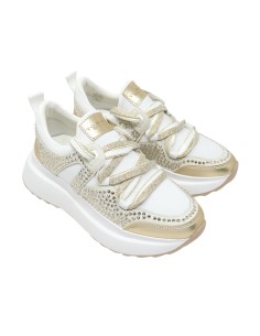 Sneakers Bay bianco/oro con strass Tosca Blu SS2506S050 2