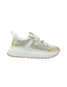 Sneakers Bay bianco/oro con strass Tosca Blu SS2506S050
