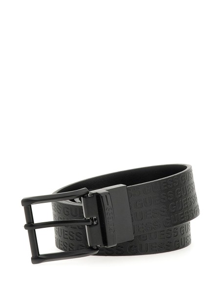 Cintura reversibile in vera pelle Guess con logo all over BM7820P5335