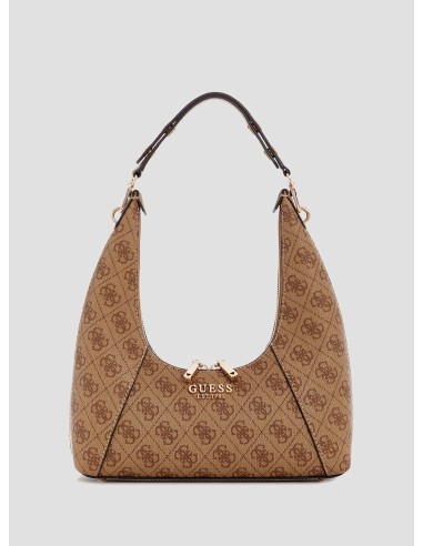 Borsa a spalla Calista con logo 4G Guess latte...
