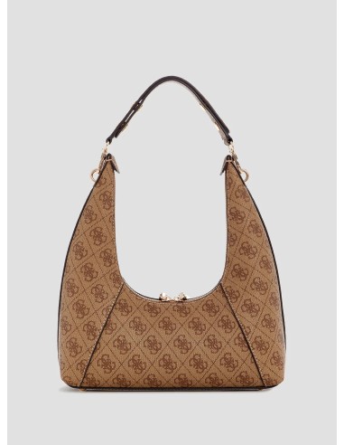 Borsa a spalla Calista con logo 4G Guess latte...
