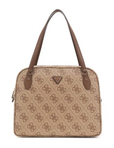 Borsa da viaggio Berta travel con maxi logo 4G latte...