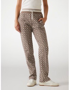 Pantalone sportivo scuba con logo 4G e fiori peony Guess...