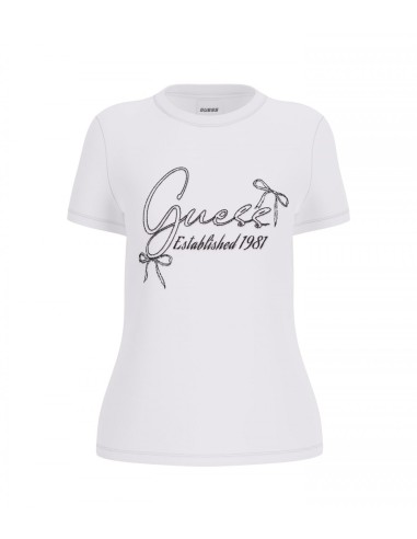 T-shirt con ricamo Guess bianca V5YI00I3Z14