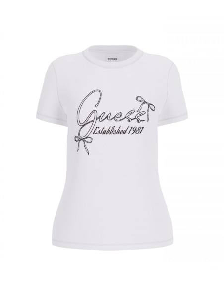 T-shirt con ricamo Guess bianca V5YI00I3Z14