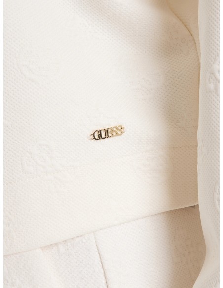 Felpa con logo 4G e fiori peony avorio Guess V5YQ04KBSL2