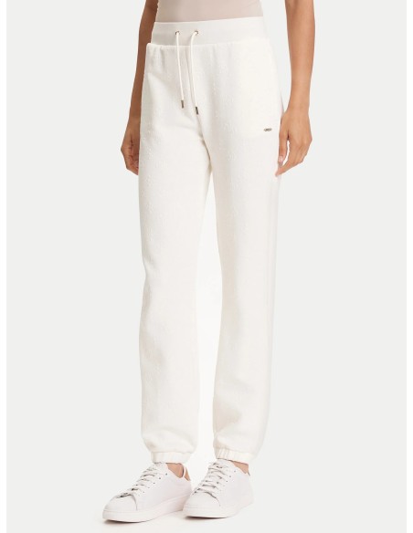 Pantalone con logo 4G e fiori peony avorio Guess V5YB06KBSL2