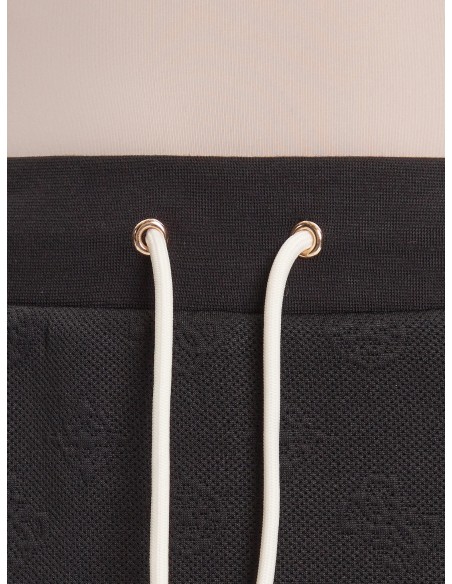 Gonna con logo 4G e fiori peony nera Guess V5YD03KBSL2