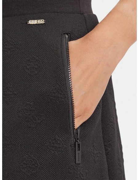 Gonna con logo 4G e fiori peony nera Guess V5YD03KBSL2