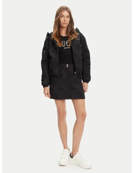 Gonna con logo 4G e fiori peony nero Guess V5YD02WHEB2