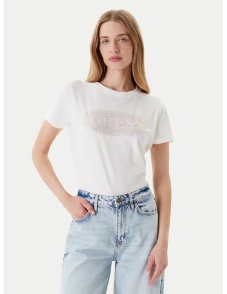 T-shirt Guess con scritta in strass V5YI08J1314