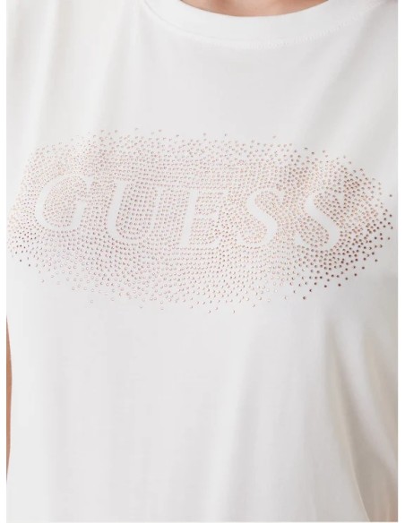 T-shirt Guess con scritta in strass V5YI08J1314