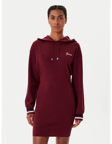 Abito con cappuccio in misto lana Guess bordeaux V5BK01Z1152