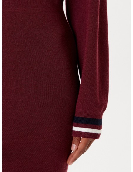 Abito con cappuccio in misto lana Guess bordeaux V5BK01Z1152