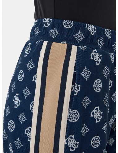 Pantaloni con logo all over Guess blu scuro...