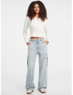 Cardigan in maglia a trecce con cappuccio Guess Jeans... 2