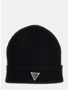 Cappello a cuffia uomo con triangolo logo Guess nero...