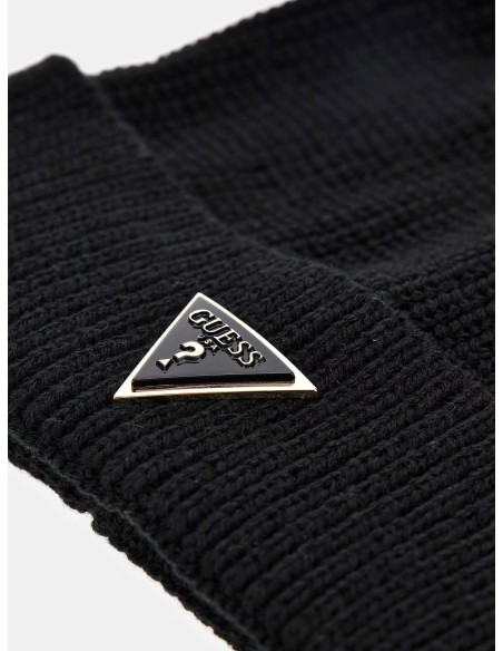 Cappello a cuffia uomo con triangolo logo Guess nero AM9584POL01