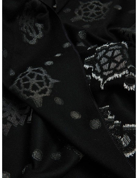 Sciarpa Zalina con maxi logo 4G e fiori peony Guess nera AW5408POL03