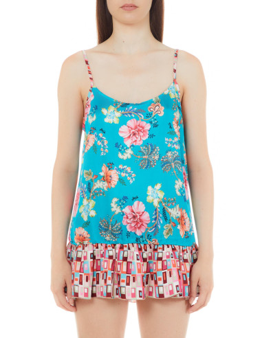 Top Liu.jo con stampa floreale e geometrica VA3112T3412