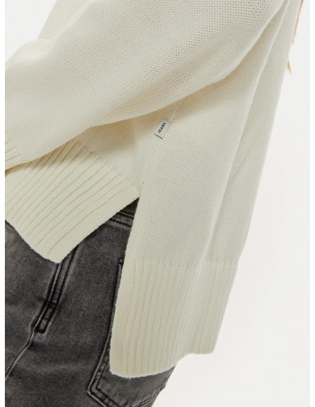 Maglione con logo triangolare Guess Jeans panna W4BR12Z3HM1