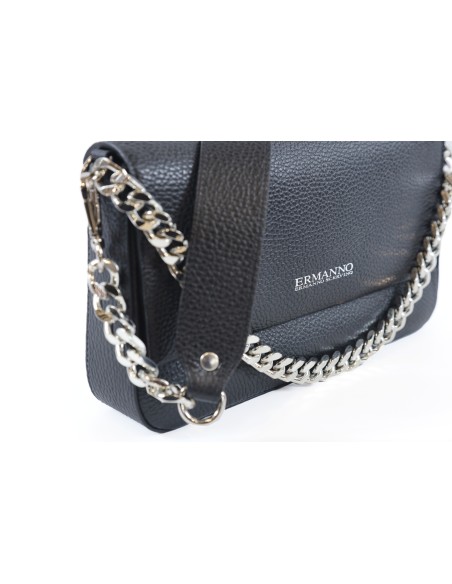 Borsa a spalla in vera pelle Ermanno Scervino nera 12401825