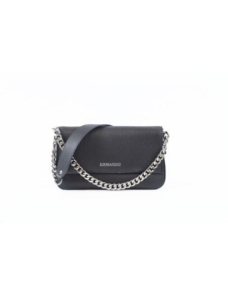 Borsa a spalla in vera pelle Ermanno Scervino nera 12401825