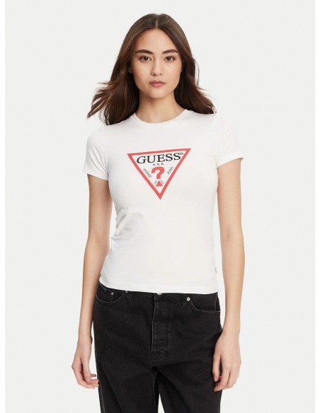 T-shirt con maxi logo triangolare Guess Jeans W4YI04J1314