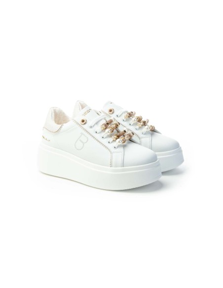 Sneakers in pelle con charm Dazzling Tosca Blu SF2502S020