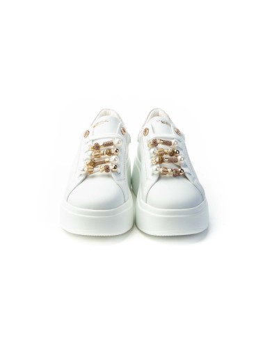 Sneakers in pelle con charm Dazzling Tosca Blu...
