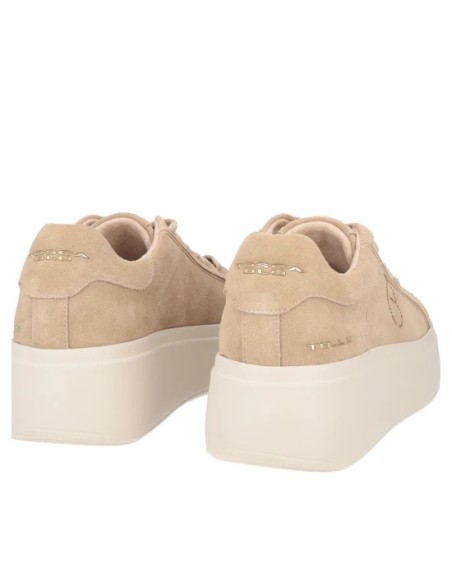 Sneakers in pelle scamosciata Dazzling con fiori strass beige Tosca Blu SF2502S025