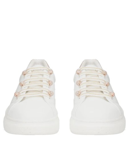 Sneakers in pelle City con sfere gioiello Tosca Blu bianco/rosa SF2503S038