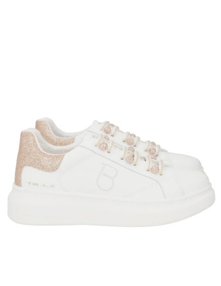 Sneakers in pelle City con sfere gioiello Tosca Blu bianco/rosa SF2503S038