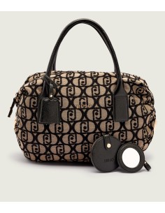 Maxi Bauletto Amelie con logo Liu.jo nero/neutro AF5027T3152