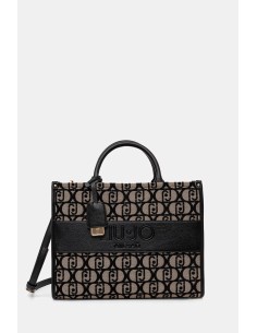 Borsa a mano con logo Liu.jo Ridhi nero/neutro AF5206T3152