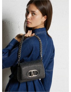 Borsa LaPuffy con strass all over Liu.jo nera AF5269J4638