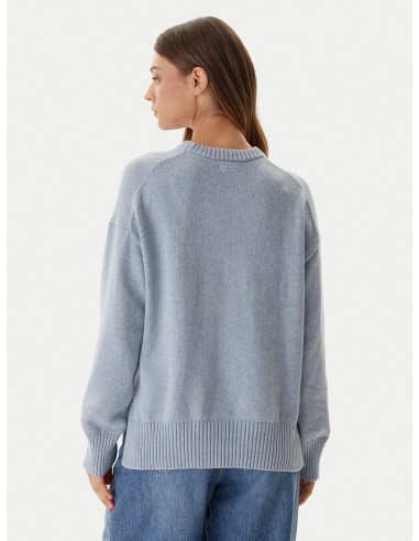 Maglione con logo triangolare Guess Jeans panna...