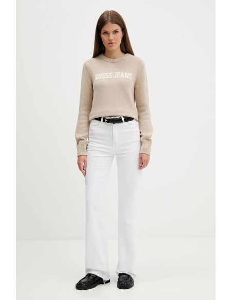 Maglione con scritta in lettering Guess Jeans Beige W4BR10Z3HM1