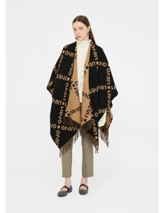 Poncho con logo e frange Liu.jo 2F5033T0300