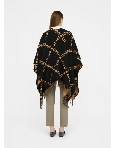 Poncho con logo e frange Liu.jo 2F5033T0300