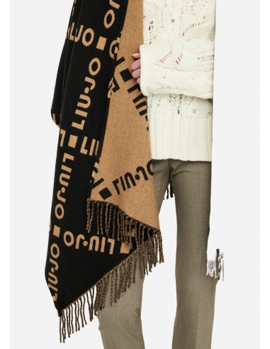 Poncho con logo e frange Liu.jo 2F5033T0300