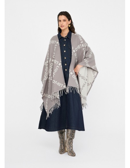 Poncho con logo e frange Liu.jo 2F5033T0300